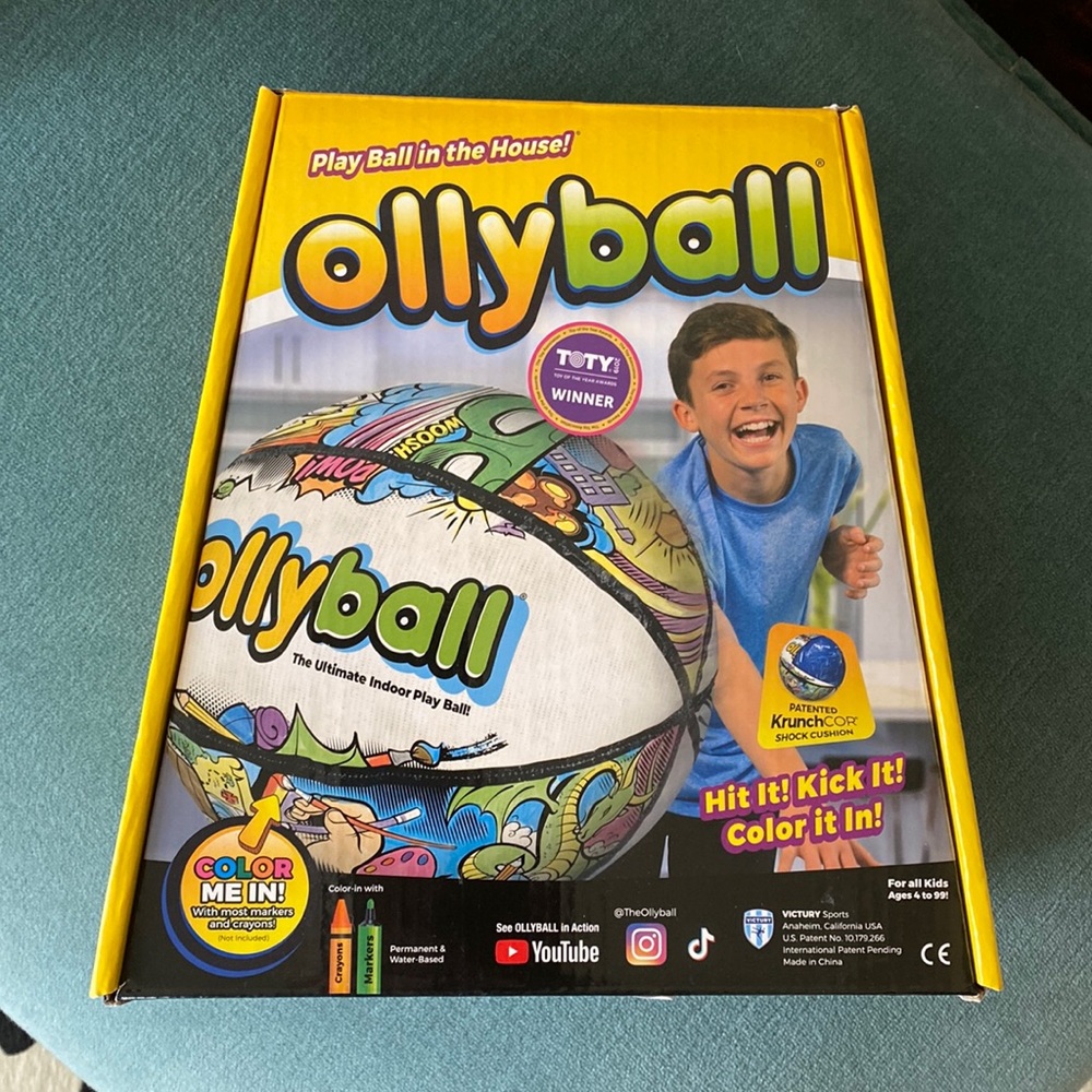 NWT! Ollyball…. Finally a ball you can play with in the house. Color it too!